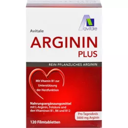 ARGININ PLUS Vitamin B1+B6+B12+folsyre filmdrasjerte tabletter, 120 stk