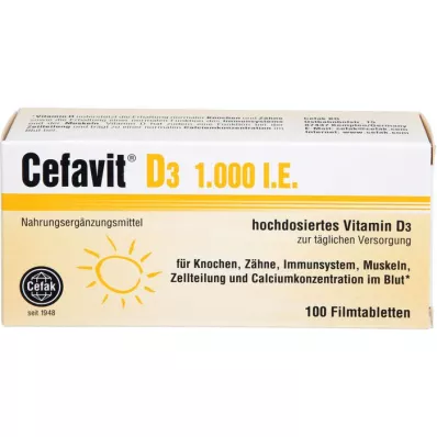 CEFAVIT D3 1000 IE filmdrasjerte tabletter, 100 stk