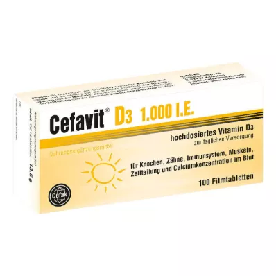 Cefavit D3 1000 IE filmdrasjerte tabletter, 100 stk Cefavit D3 1000 IE filmdrasjerte tabletter, 100 stk