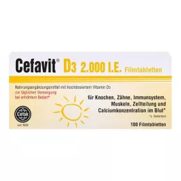 CEFAVIT D3 2 000 IE filmdrasjerte tabletter, 100 stk
