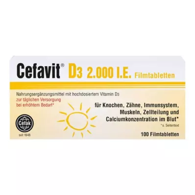 Cefavit D3 2000 IE filmdrasjerte tabletter, 100 stk Cefavit D3 2000 IE filmdrasjerte tabletter, 100 stk