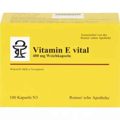 VITAMIN E VITAL 400 mg Rennersche Apotheke Soft C., 100 stk