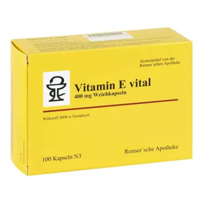 VITAMIN E VITAL 400 mg Rennersche Apotheke Soft C., 100 stk VITAMIN E VITAL 400 mg Rennersche Apotheke Soft C., 100 stk