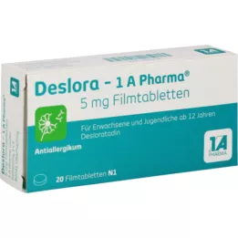 DESLORA-1A Pharma 5 mg filmdrasjerte tabletter, 20 kapsler