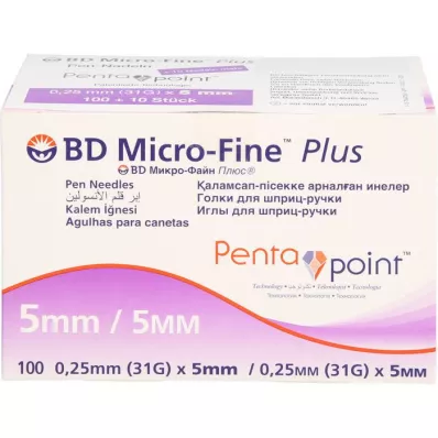 BD MICRO-FINE+ 5 pennåler 0,25x5 mm 31 G, 100 stk