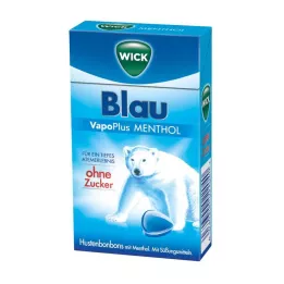 WICK BLAU Mentolgodteri uten sukker Clickbox, 46 g