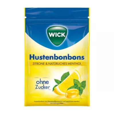 WICK Sitron &amp; naturlig mentolgodteri uten sukkerpose, 72 g
