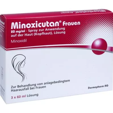 MINOXICUTAN Kvinner 20 mg/ml spray, 3X60 ml