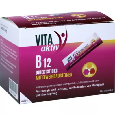 VITA AKTIV B12 Direct Sticks med Protein Building Blocks, 60 stk