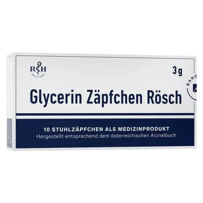 Glyserinstikkpiller Rösch 3 g mot forstoppelse, 10 stk Glyserinstikkpiller Rösch 3 g mot forstoppelse, 10 stk