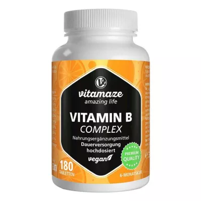 VITAMIN B COMPLEX veganske høydosetabletter, 180 stk