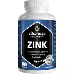 ZINK 25 mg veganske høydosetabletter, 180 stk