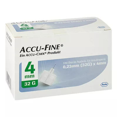 ACCU FINE sterile nåler til insulinpenner 4 mm 32 G, 100 stk