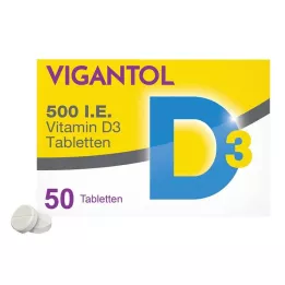 VIGANTOL 500 IE vitamin D3-tabletter, 50 stk