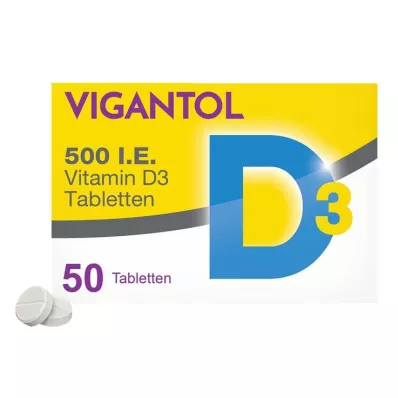 VIGANTOL 500 IE vitamin D3-tabletter, 50 stk VIGANTOL 500 IE vitamin D3-tabletter, 50 stk
