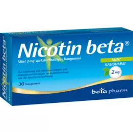 NICOTIN tyggegummi med virkestoffet beta Mint 2 mg, 30 stk