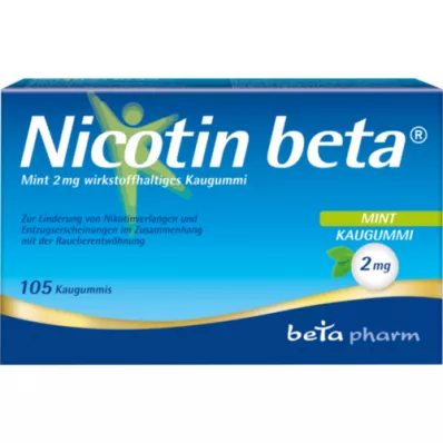 NICOTIN tyggegummi med virkestoffet beta Mint 2 mg, 105 stk