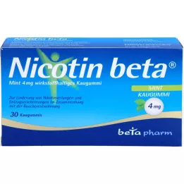 NICOTIN tyggegummi med virkestoffet beta Mint 4 mg, 30 stk