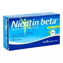 NICOTIN tyggegummi med virkestoffet beta Mint 4 mg, 30 stk
