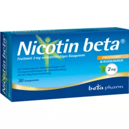 NICOTIN beta Fruitmint 2 mg virkestoff tyggegummi, 30 stk