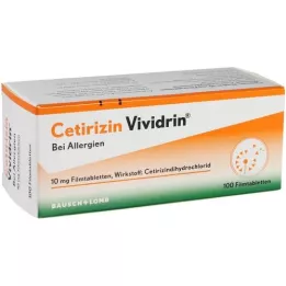 CETIRIZIN Vividrin 10 mg filmdrasjerte tabletter, 100 stk