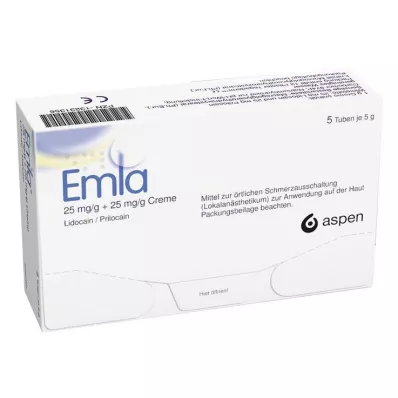 EMLA 25 mg/g + 25 mg/g krem + 12 Tegaderm Pl., 5X5 g EMLA 25 mg/g + 25 mg/g krem + 12 Tegaderm Pl., 5X5 g