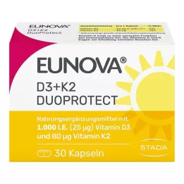 EUNOVA DuoProtect D3+K2 1000 I.E./80 μg kapsler, 30 stk