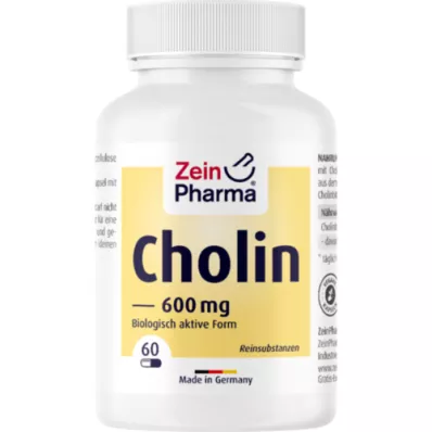 CHOLIN 600 mg ren fra bitartrat veg.kapsler, 60 stk