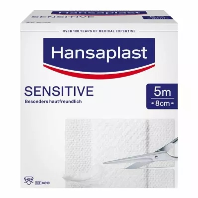 Hansaplast Sensitive gips 5 m rull (8 cm bred), 1 stk Hansaplast Sensitive gips 5 m rull (8 cm bred), 1 stk
