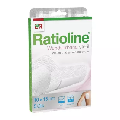 Ratioline sårbandasje 15x10 cm steril, 5 stk Ratioline sårbandasje 15x10 cm steril, 5 stk