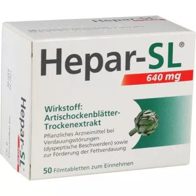 HEPAR-SL 640 mg filmdrasjerte tabletter, 50 stk