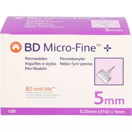 BD MICRO-FINE+ pennåler 0,25x5 mm, 100 stk