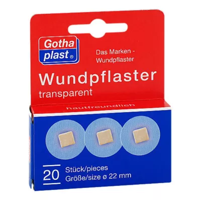 GOTHAPLAST Sårplaster 2,2 cm gjennomsiktig, 20 stk GOTHAPLAST Sårplaster 2,2 cm gjennomsiktig, 20 stk