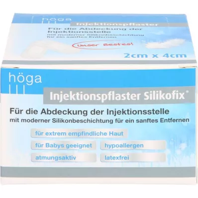 INJEKTIONSPFLASTER Silikofix 2x4 cm Höga, 100 stk