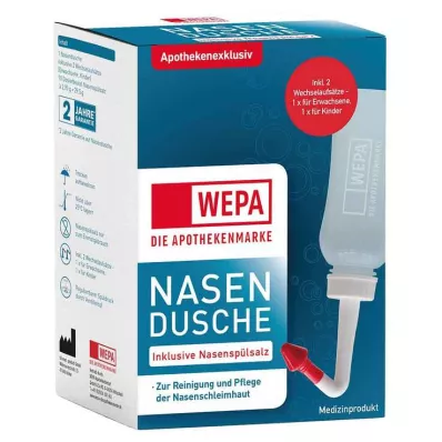 Wepa neseskyllekanne med 10x2,95 g neseskyllesalt, 1 stk Wepa neseskyllekanne med 10x2,95 g neseskyllesalt, 1 stk