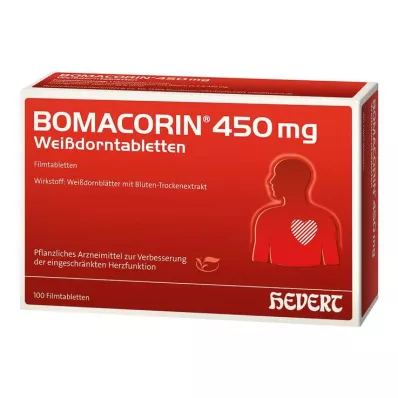 BOMACORIN 450 mg hagtorntabletter, 100 stk BOMACORIN 450 mg hagtorntabletter, 100 stk