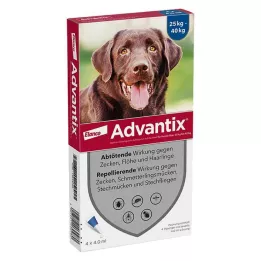 ADVANTIX Spot-on-løsning til påføring på huden for hunder 25-40 kg, 4X4,0 ml