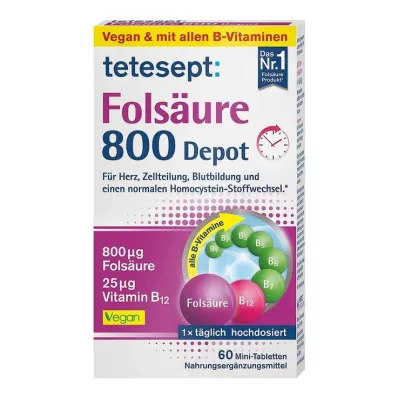 Tetesept folsyre 800 depottabletter, 60 stk Tetesept folsyre 800 depottabletter, 60 stk