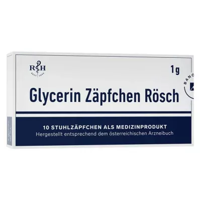 Glyserinstikkpiller Rösch 1 g mot forstoppelse, 10 stk