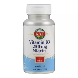VITAMIN B3 NIACIN 250 mg tabletter, 100 stk