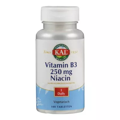 VITAMIN B3 NIACIN 250 mg tabletter, 100 stk