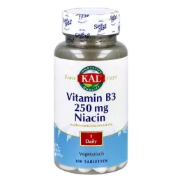 VITAMIN B3 NIACIN 250 mg tabletter, 100 stk