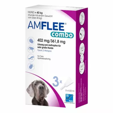 AMFLEE kombo 402/361,8 mg Oral oppløsning for hunder over 40 kg, 3 stk AMFLEE kombo 402/361,8 mg Oral oppløsning for hunder over 40 kg, 3 stk