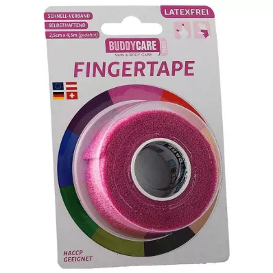 FINGERTAPE lateksfri BUDDYCARE MED rosa, 1 stk