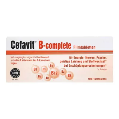 CEFAVIT B-komplett filmdrasjerte tabletter, 100 stk CEFAVIT B-komplett filmdrasjerte tabletter, 100 stk