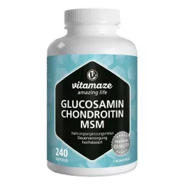 GLUCOSAMIN CHONDROITIN MSM C-vitaminkapsler, 240 kapsler