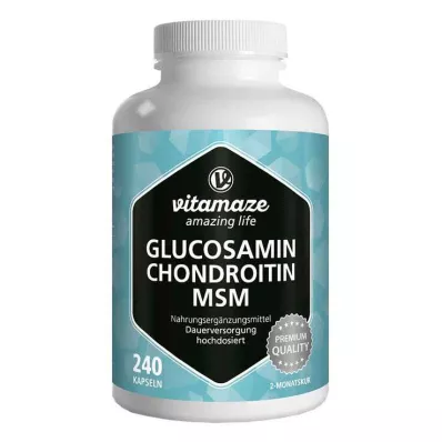 GLUCOSAMIN CHONDROITIN MSM C-vitaminkapsler, 240 kapsler