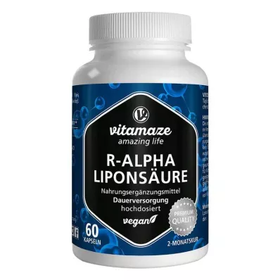 R-ALPHA-LIPONSÄURE 200 mg veganske høydosekapsler, 60 stk