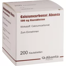 CALCIUMCARBONAT ABANTA 500 mg tyggetabletter, 200 stk