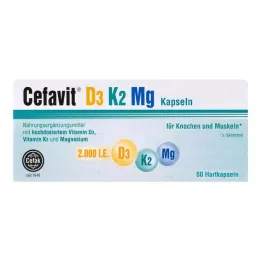 CEFAVIT D3 K2 Mg 2 000 IE harde kapsler, 60 stk